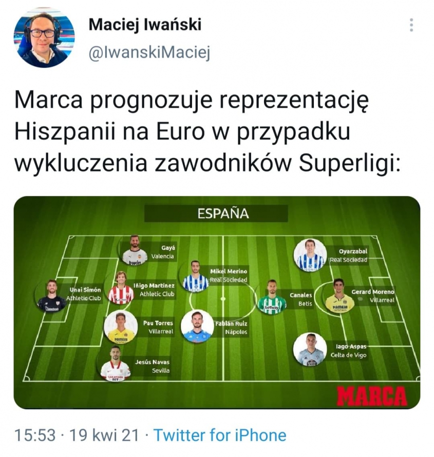 ALTERNATYWNY SKŁAD Hiszpanii na Euro 2020 według ''Marki''